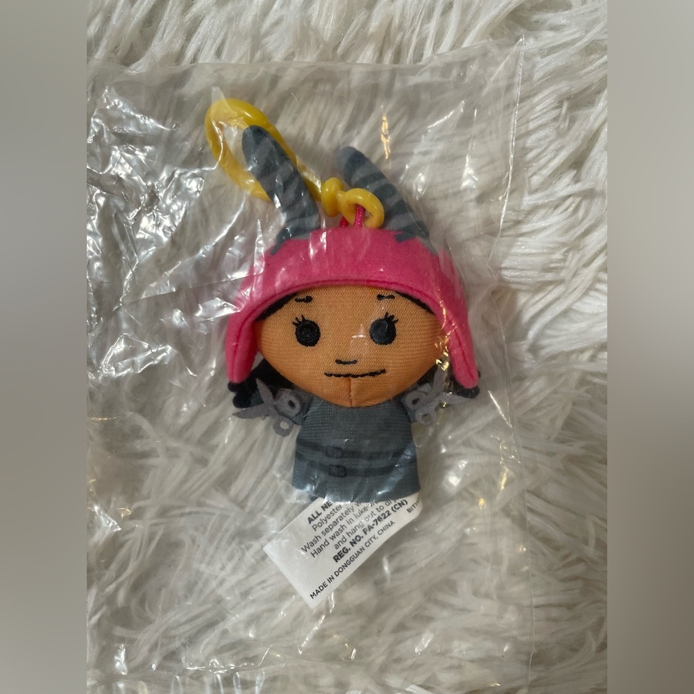 NEW Bob's Burgers Louise Edward Scissorhands Keychain 4” Dangler Clip On Plush